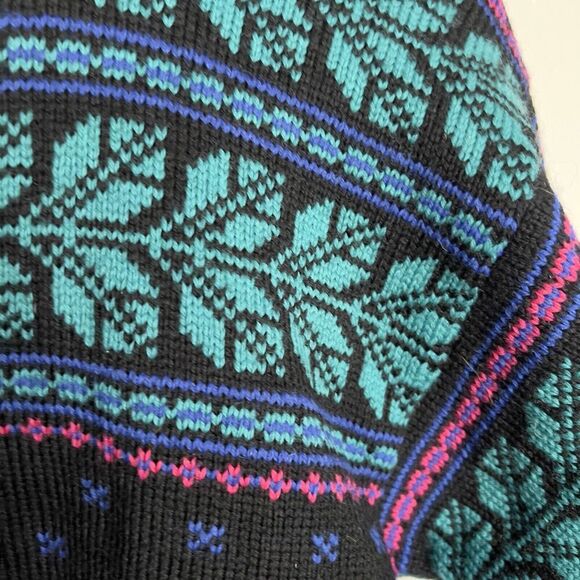 Vintage Stowe Woolens Sweater Small Nordic Cardigan Fair Isle Icelandic Cottage - Picture 2 of 7